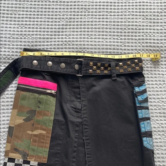 Marc Jacobs Resort 2017 Black Patchwork Cargo Midi Skirt with Belt - Picture 5 of 8